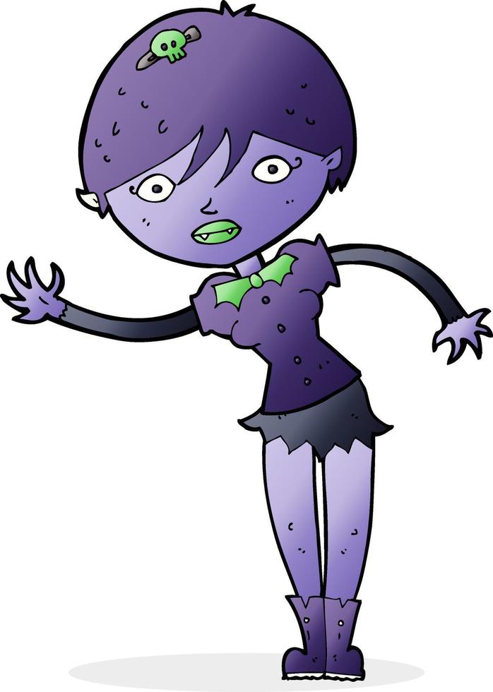 cartoon vampire girl vector