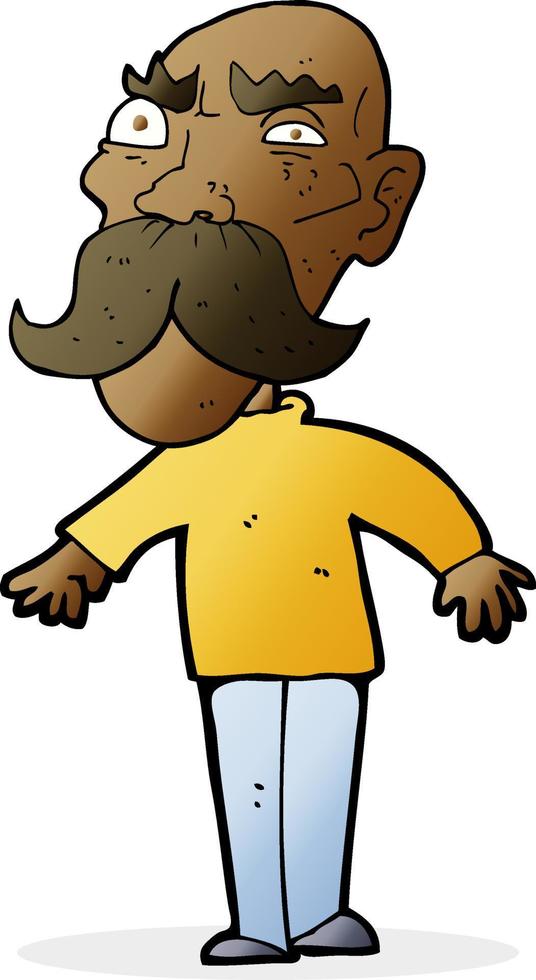 cartoon angry old man vector