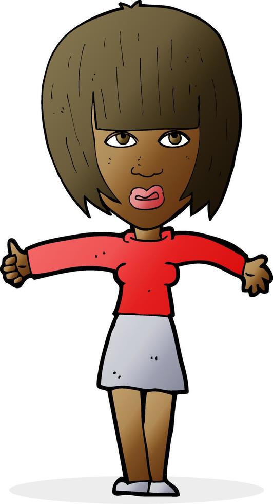 cartoon annoyed woman vector