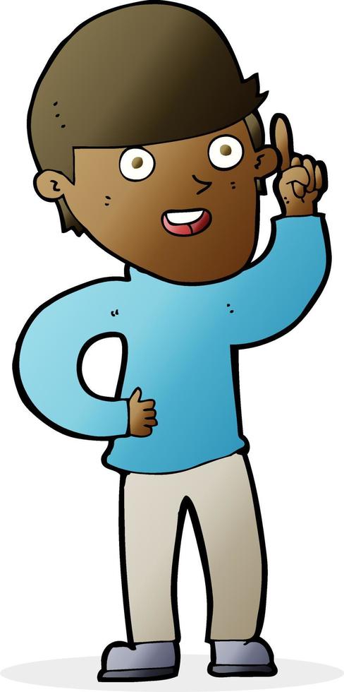 cartoon boy with idea vector