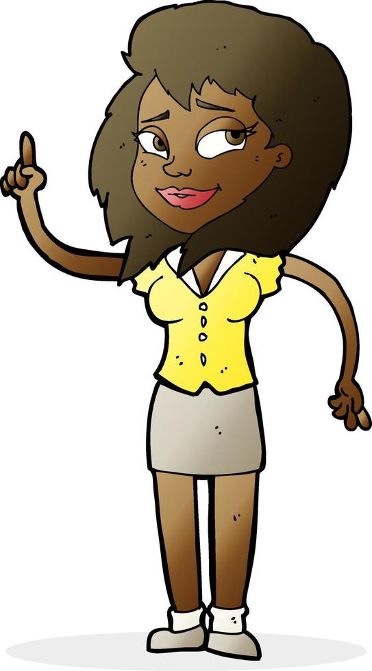 cartoon pretty woman with idea vector