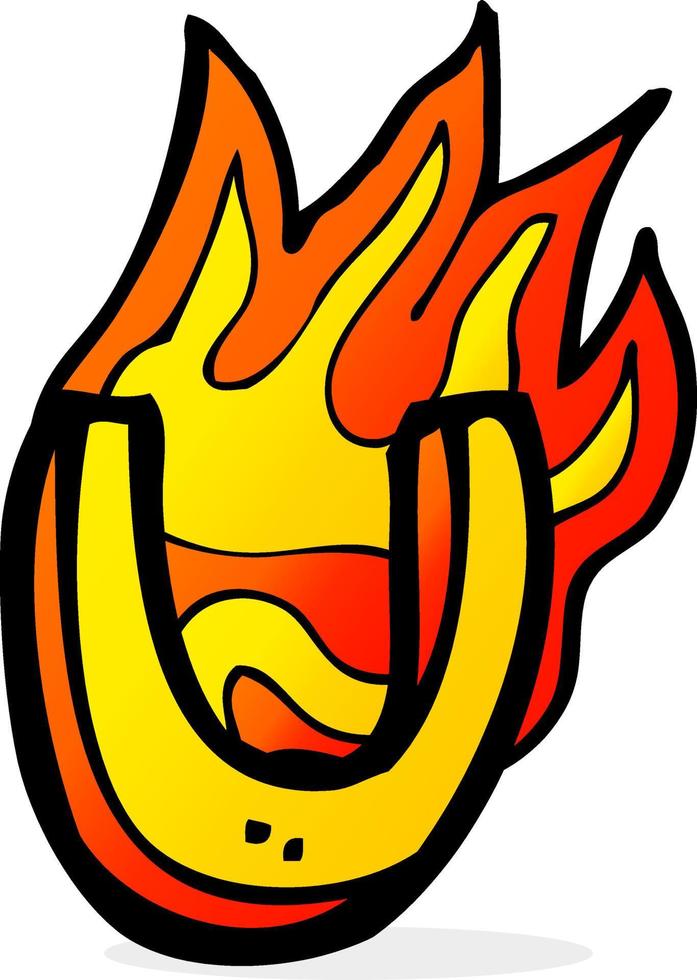 cartoon flaming letter vector