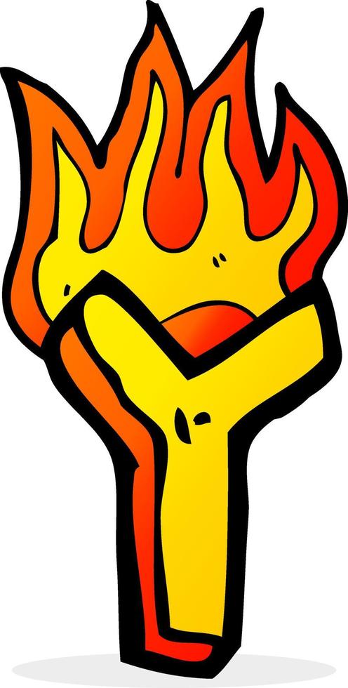 cartoon flaming letter vector