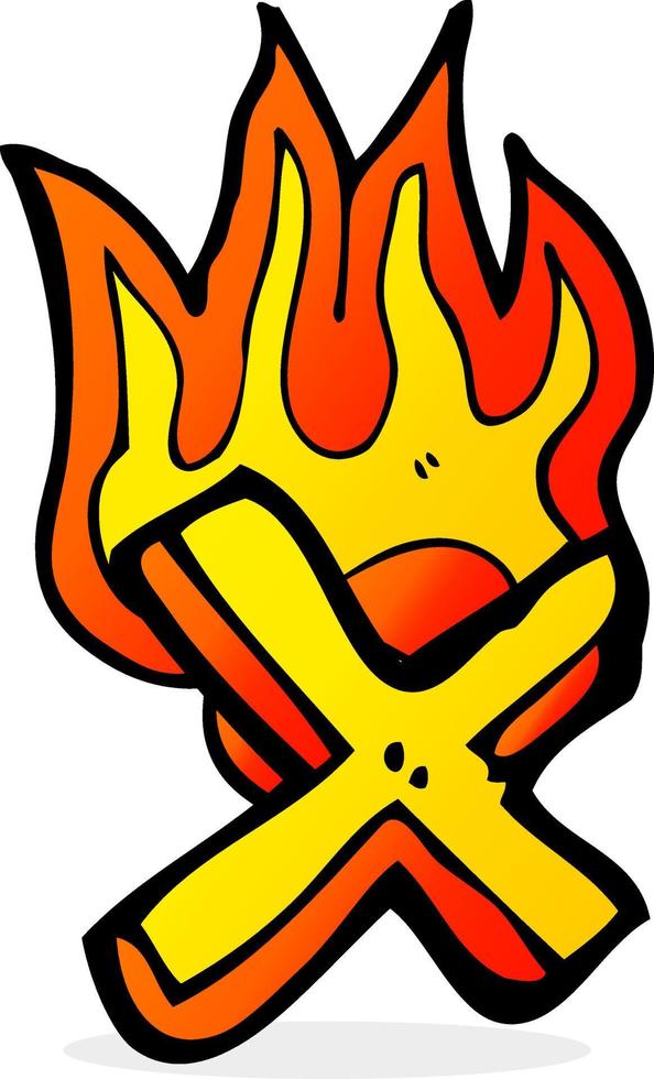 cartoon flaming letter vector