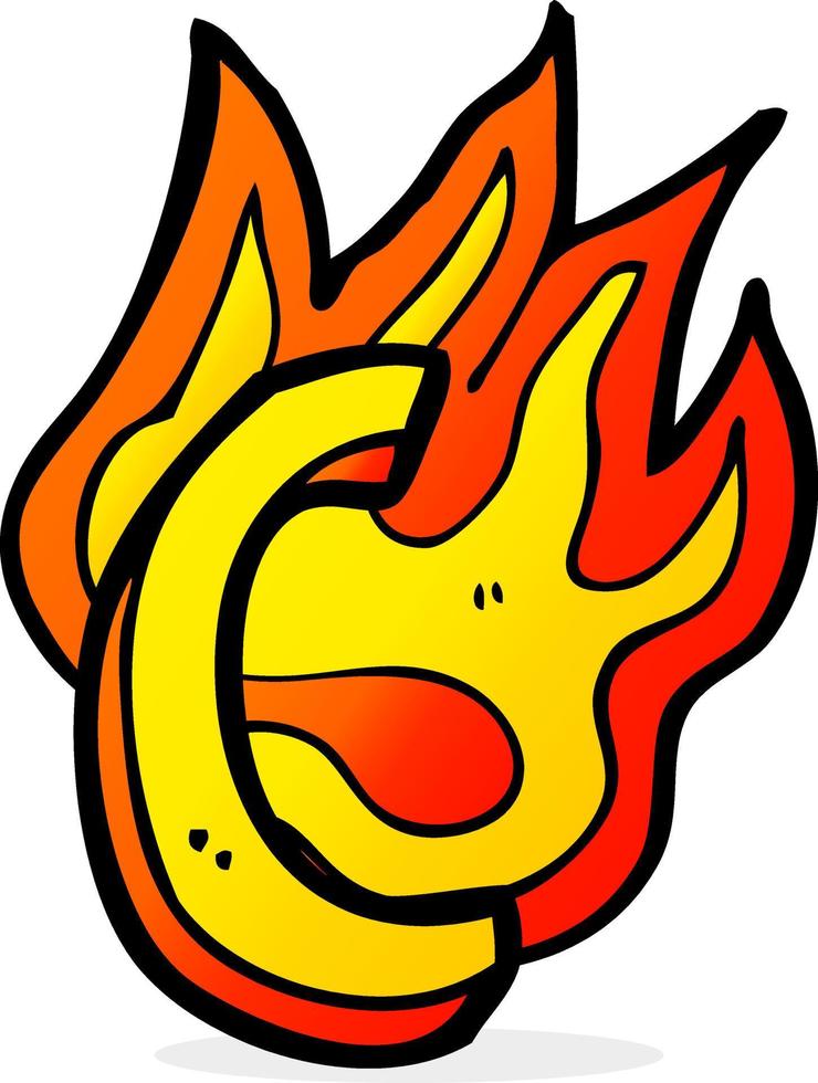 cartoon flaming letter vector