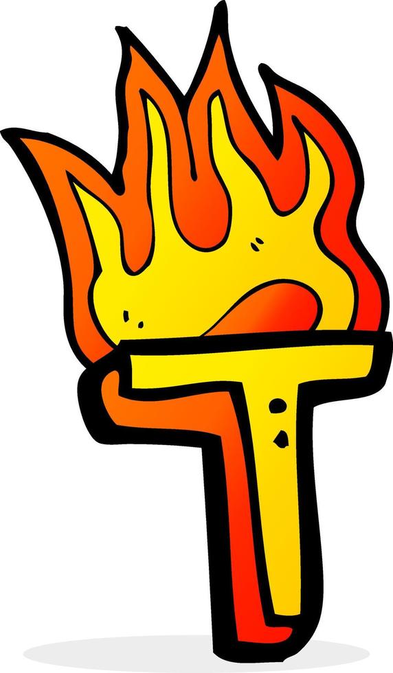 cartoon flaming letter vector