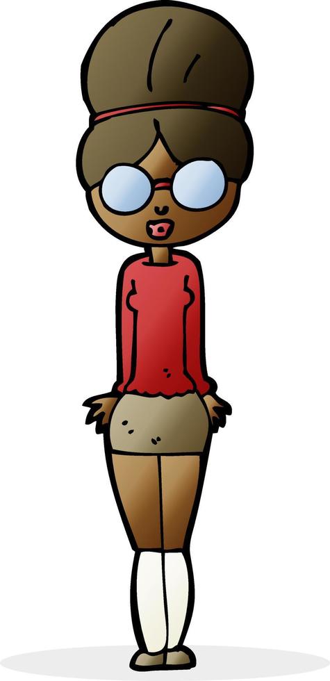 cartoon librarian woman vector