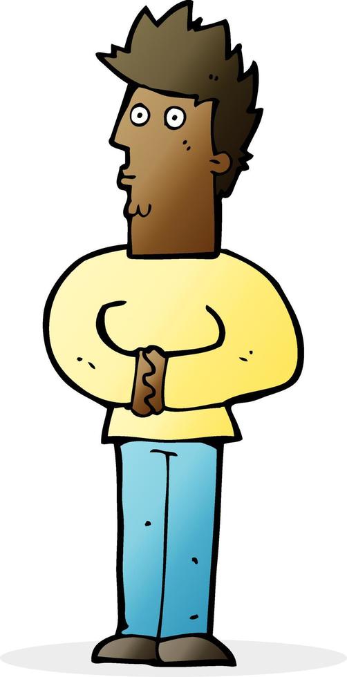 cartoon nervous man vector