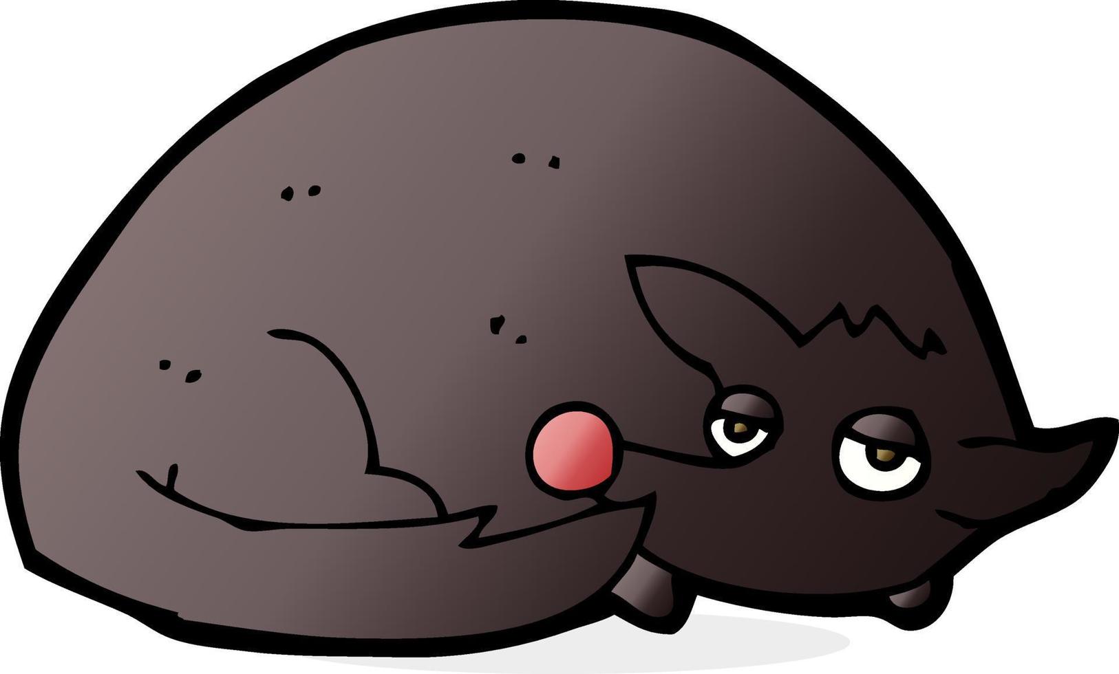 cartoon curled up dog vector