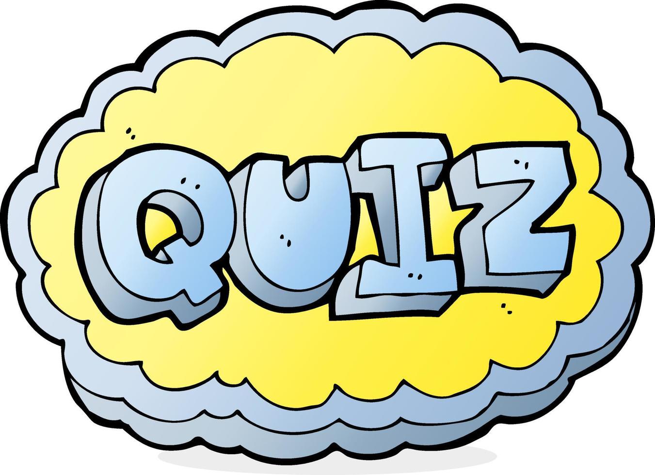 cartoon quiz sign vector