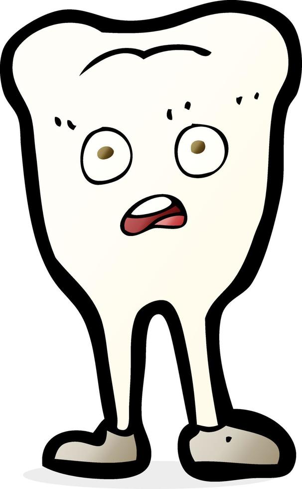 cartoon yellowing  tooth vector