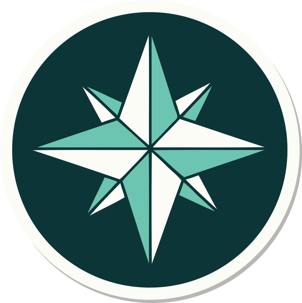 sticker of tattoo in traditional style of a star vector