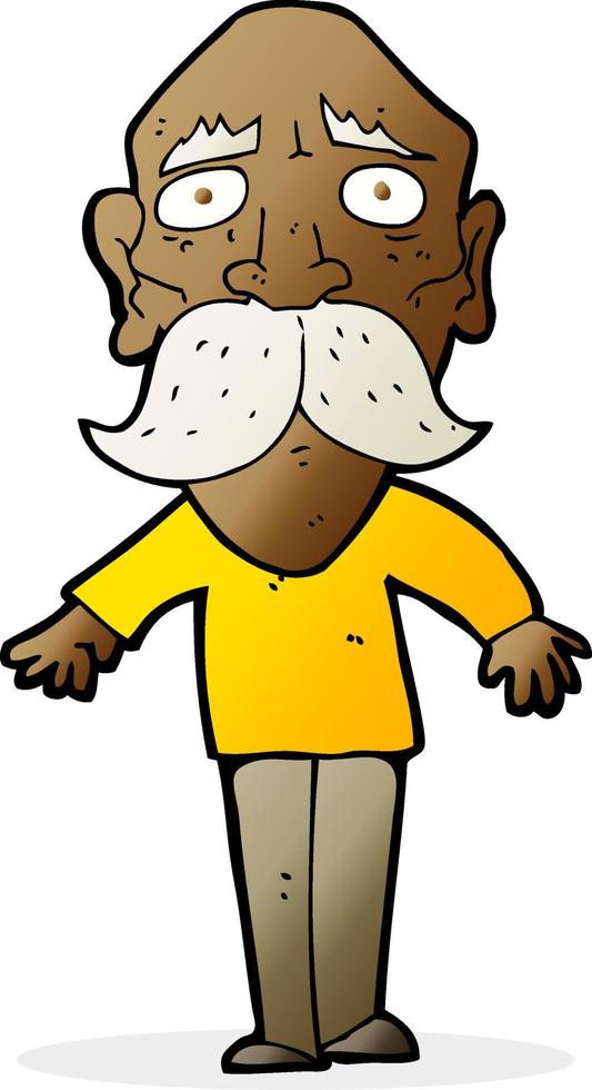 cartoon sad old man vector