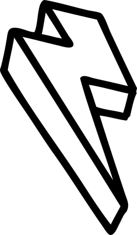 tattoo in black line style of lighting bolt vector