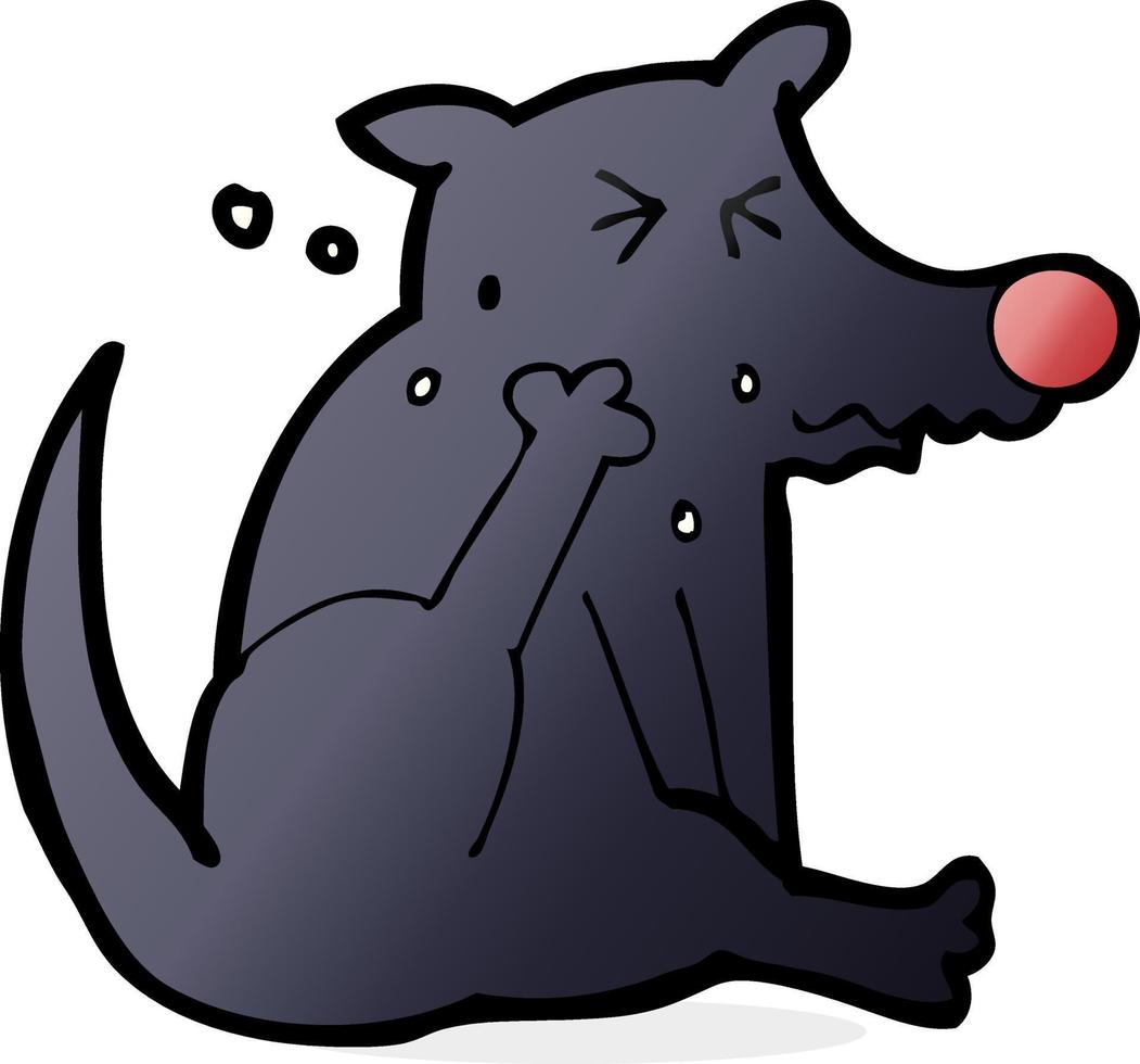 cartoon dog scratching vector