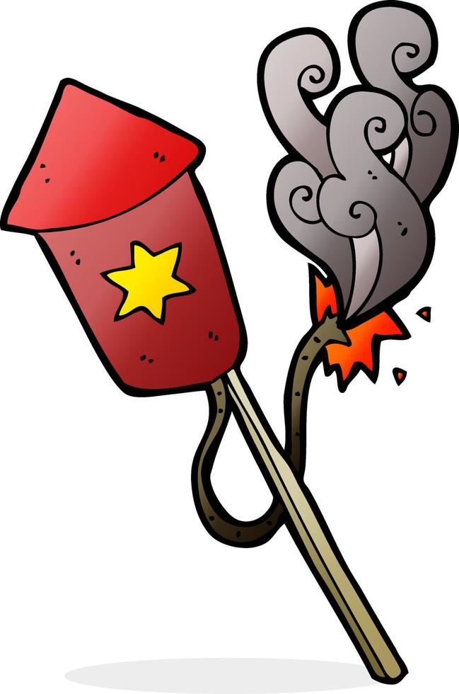 cartoon firework with burning fuse vector