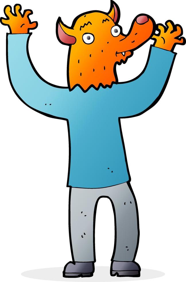 cartoon happy fox man vector