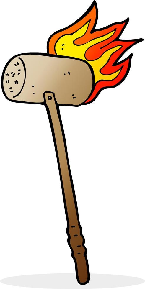 cartoon croquet mallet and ball vector