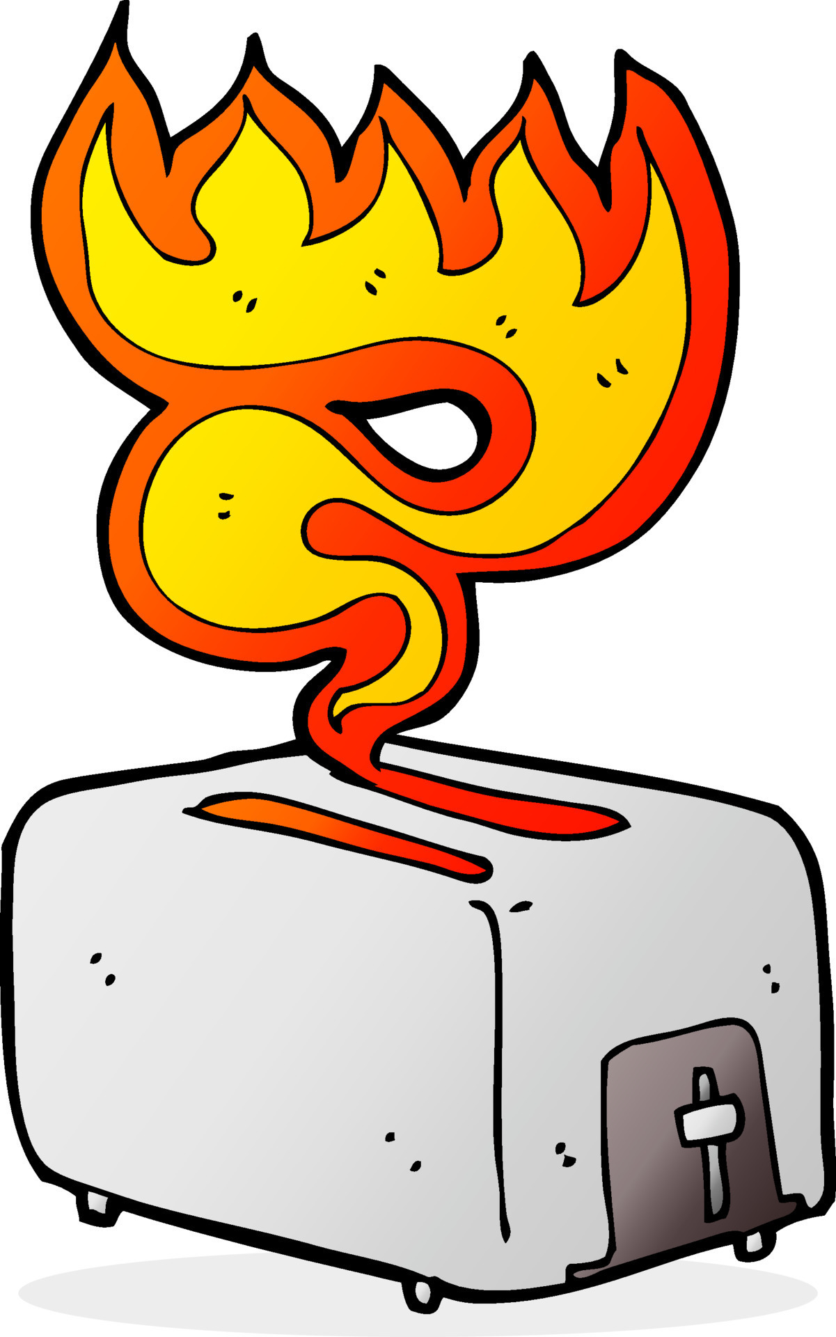 cartoon burning toaster 12277866 Vector Art at Vecteezy