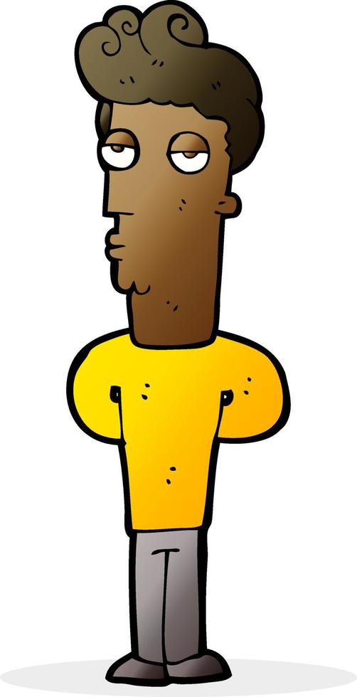 cartoon bored man vector