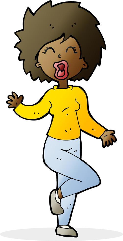 cartoon woman dancing vector