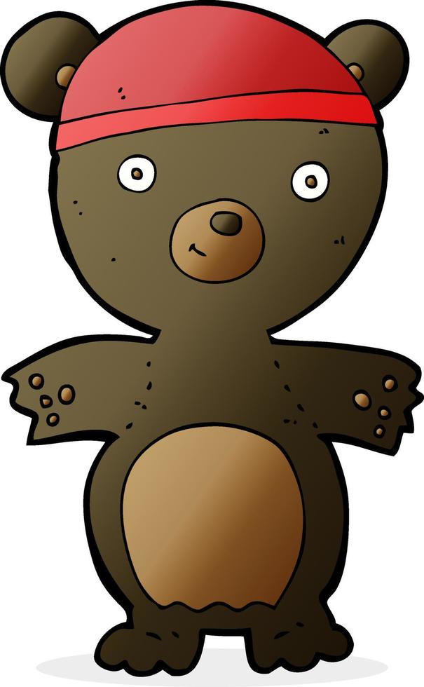 cartoon cute black bear vector