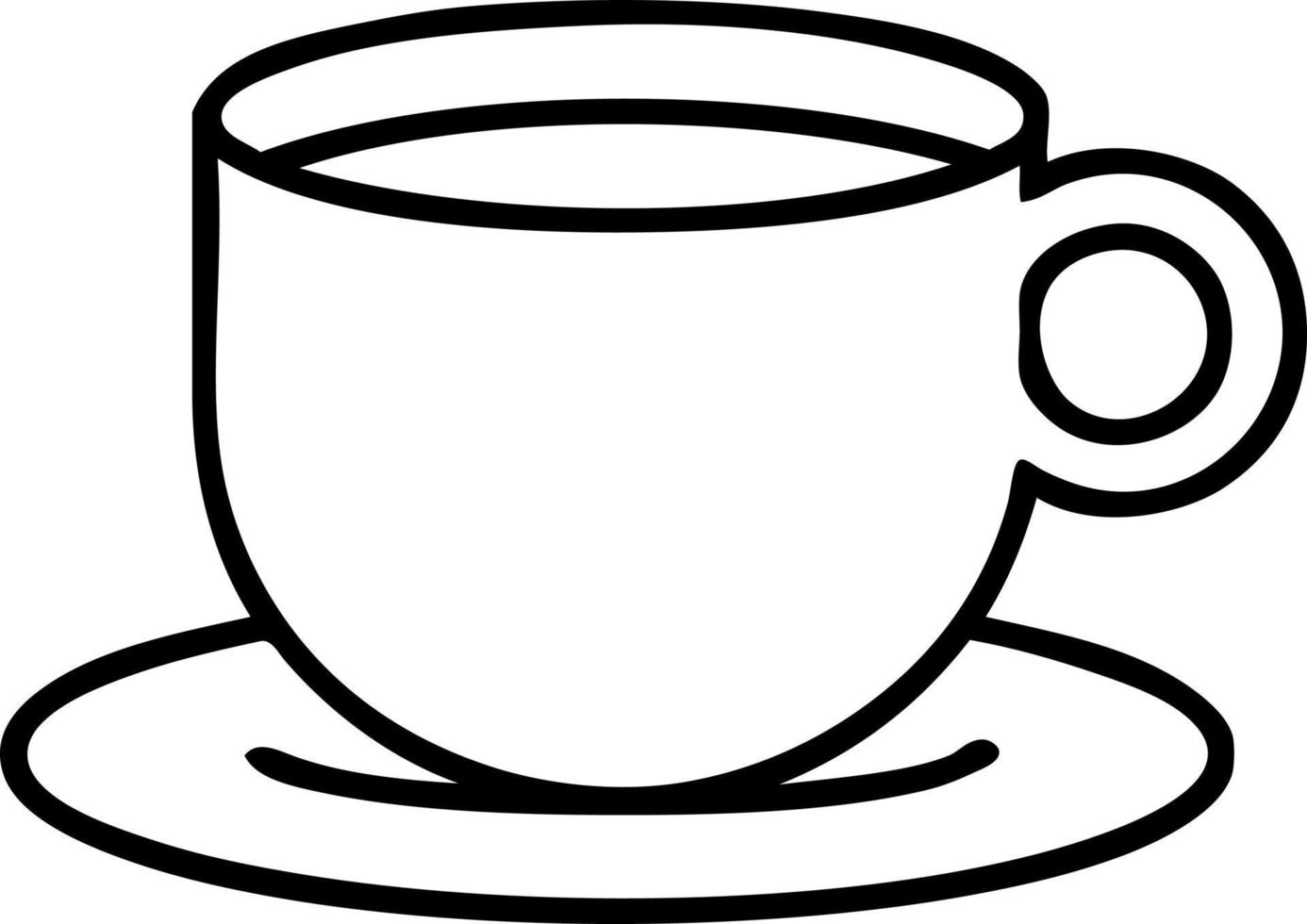 tattoo in black line style of a cup of coffee vector
