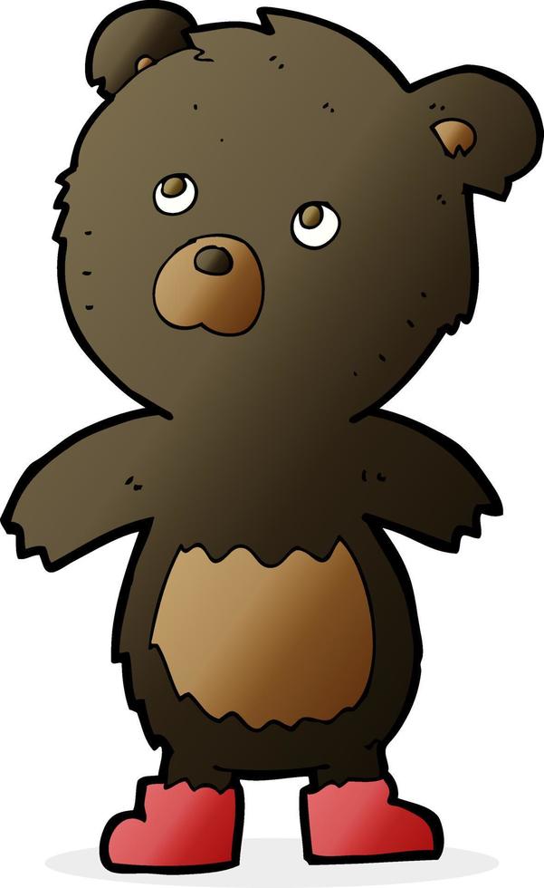 cartoon cute little bear vector