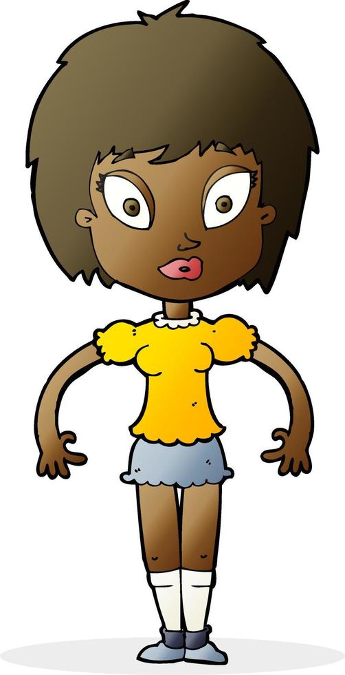 cartoon pretty girl vector