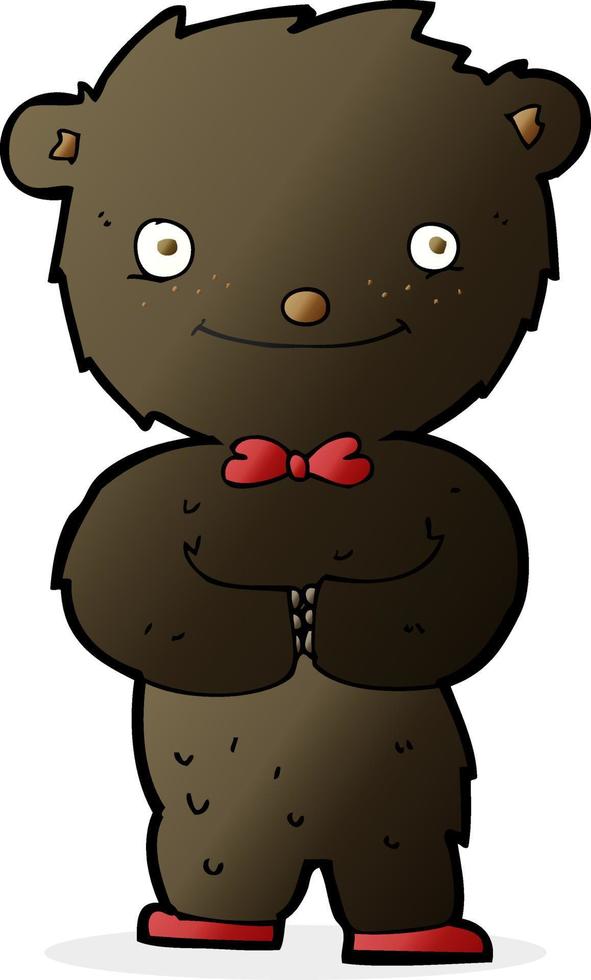 cartoon little black bear vector