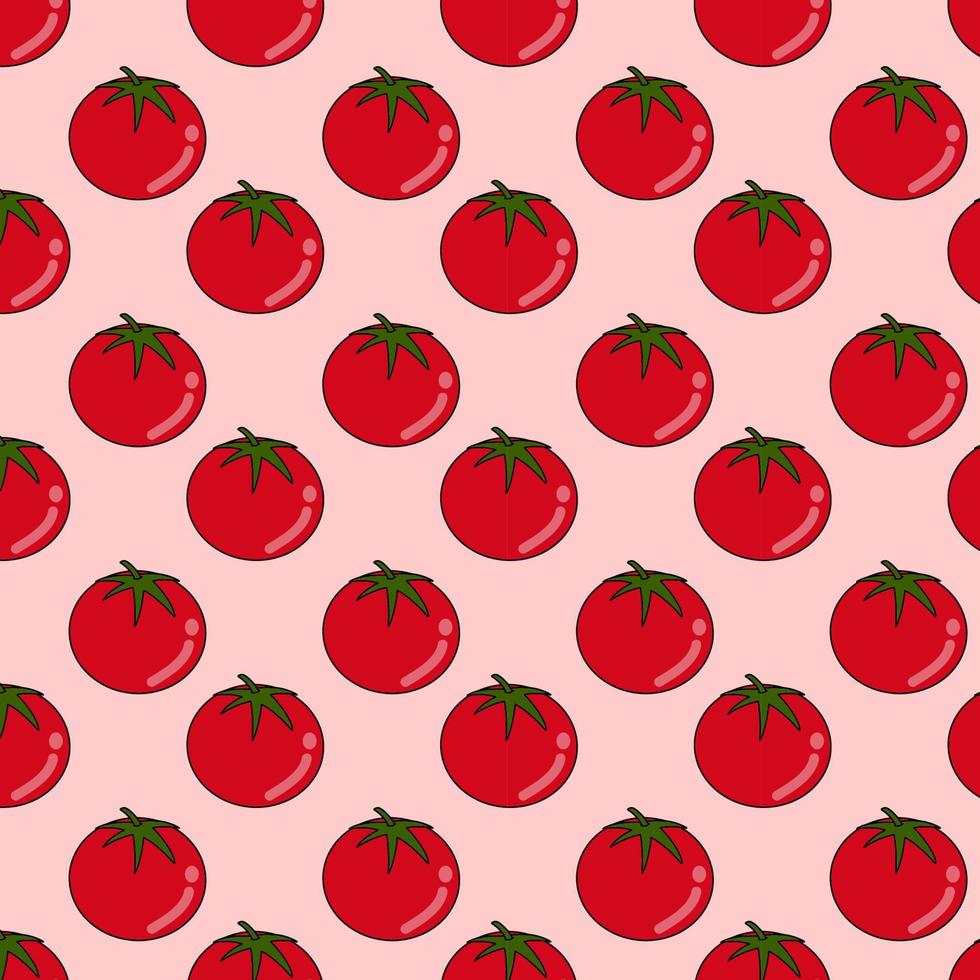 Seamless Pattern Tomato Colored Vector