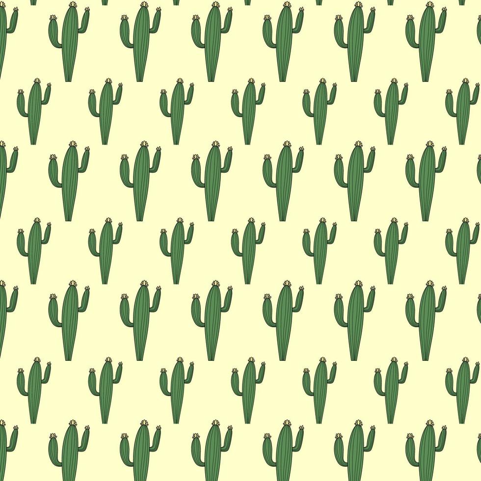 vector de patrón de color de plantas de cactus