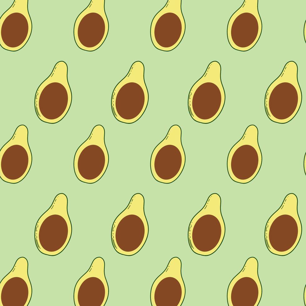Pattern Seamless Avocado Slice Fruit Vector