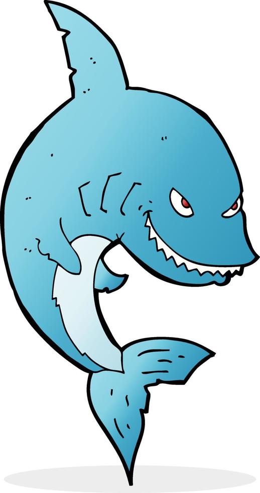 funny cartoon shark vector