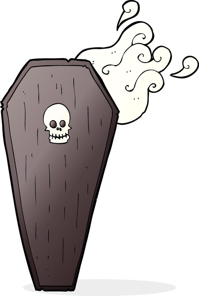 spooky cartoon coffin vector