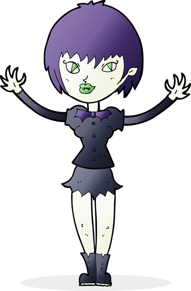 cartoon vampire girl vector