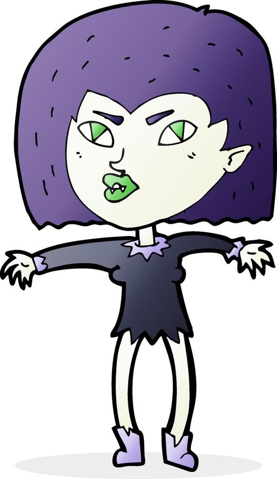 cartoon vampire girl vector