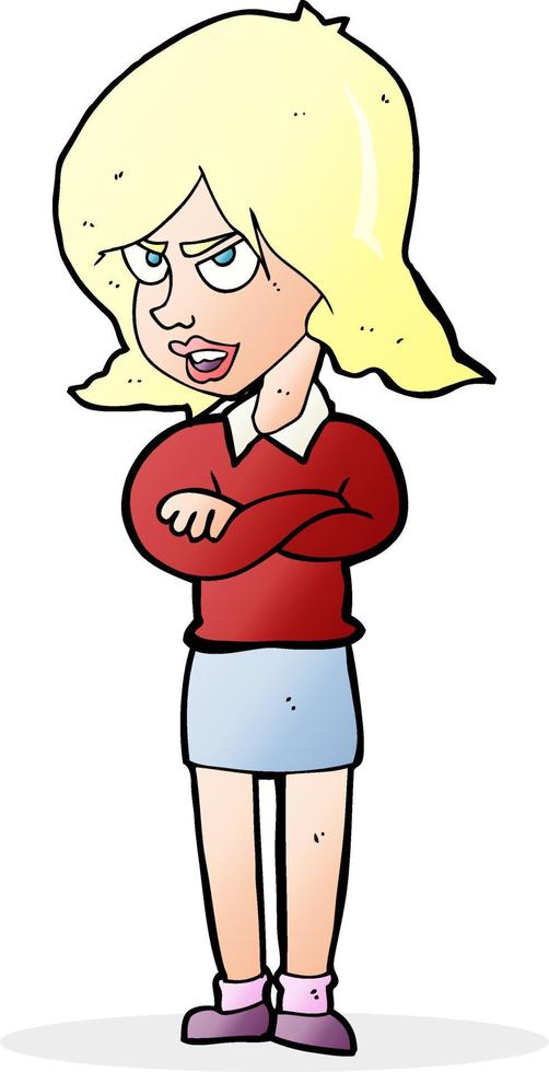 cartoon angry woman vector