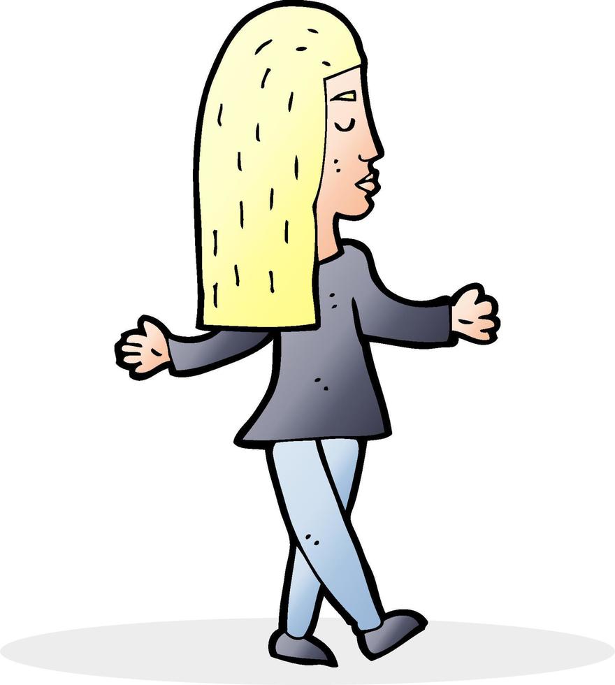 cartoon woman shrugging shoulders vector