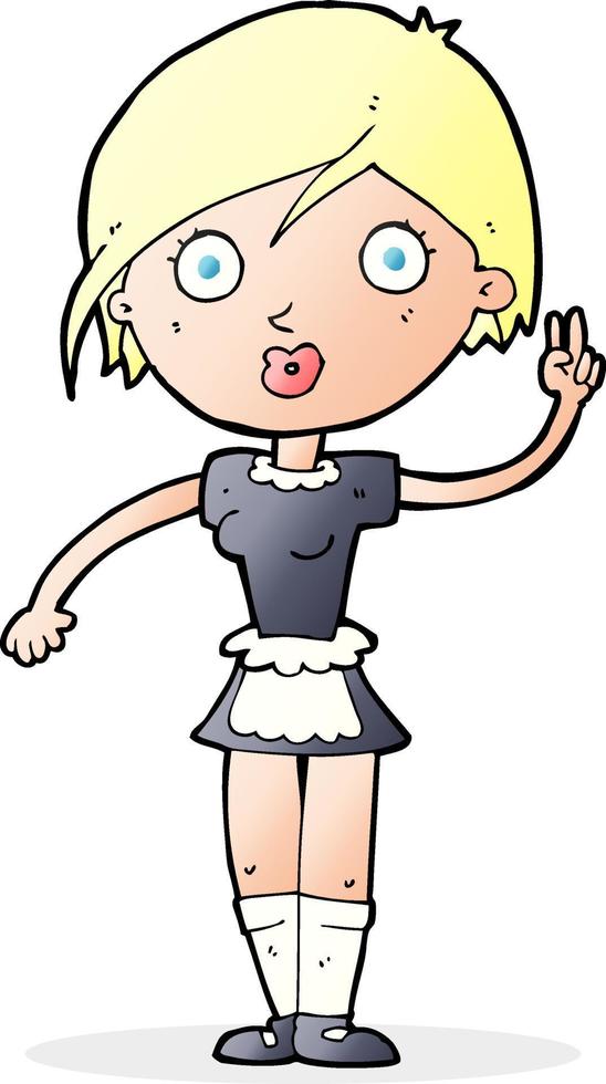 cartoon waitress making hand gesture vector