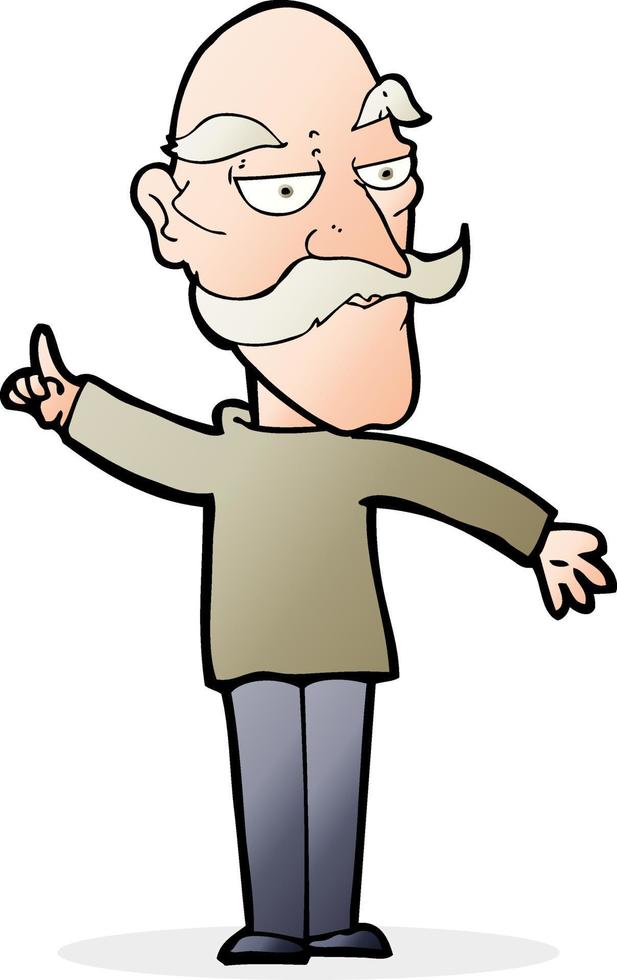 cartoon old man telling story vector