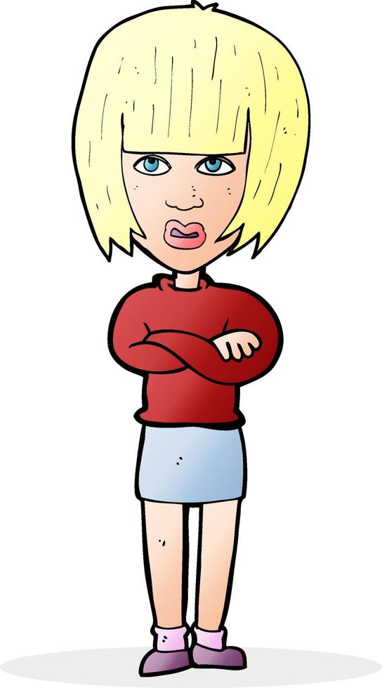 cartoon annoyed woman vector