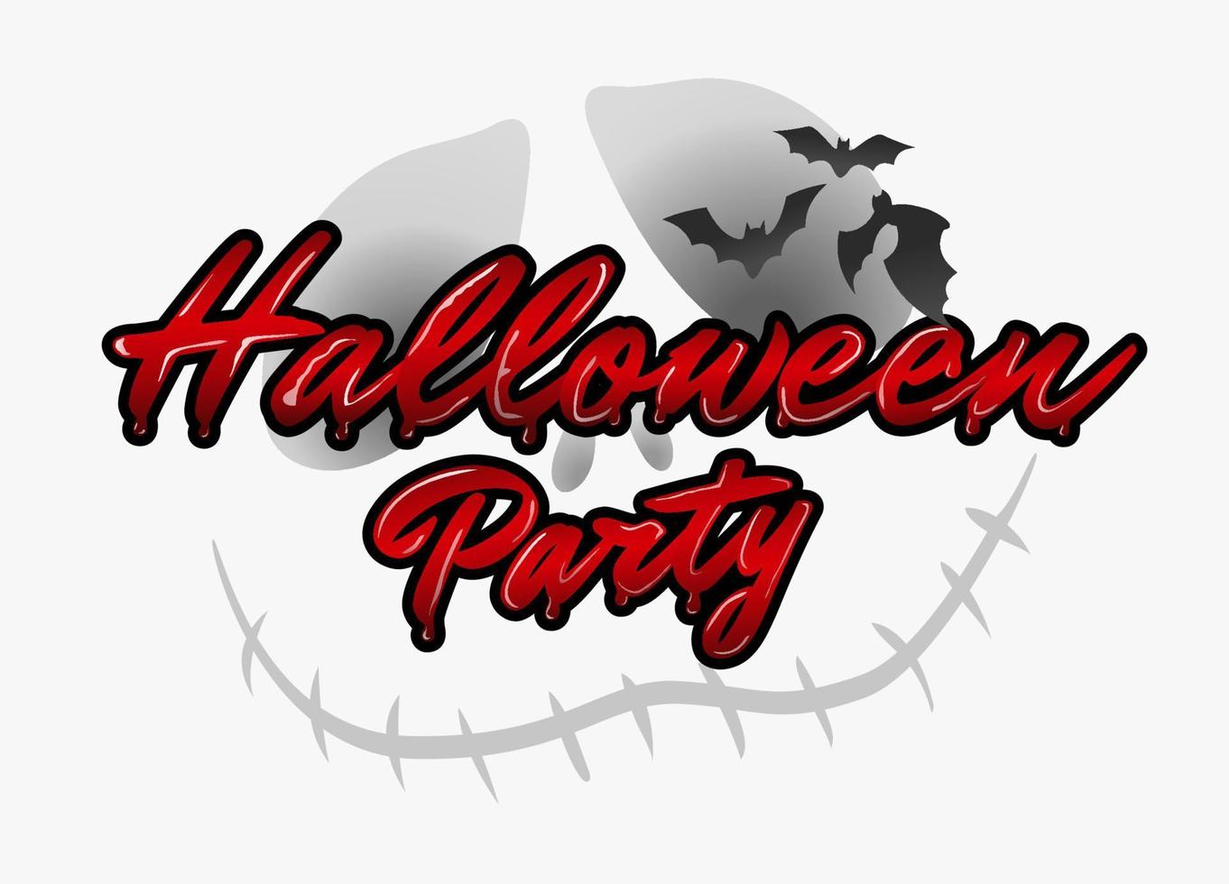 Halloween party text banner design. vector