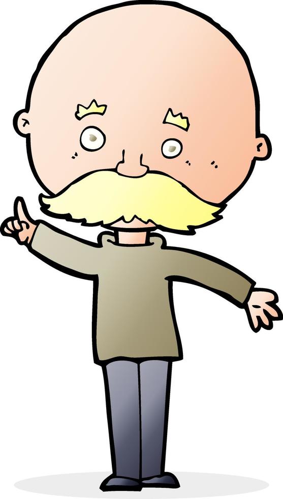 cartoon bald man with idea vector