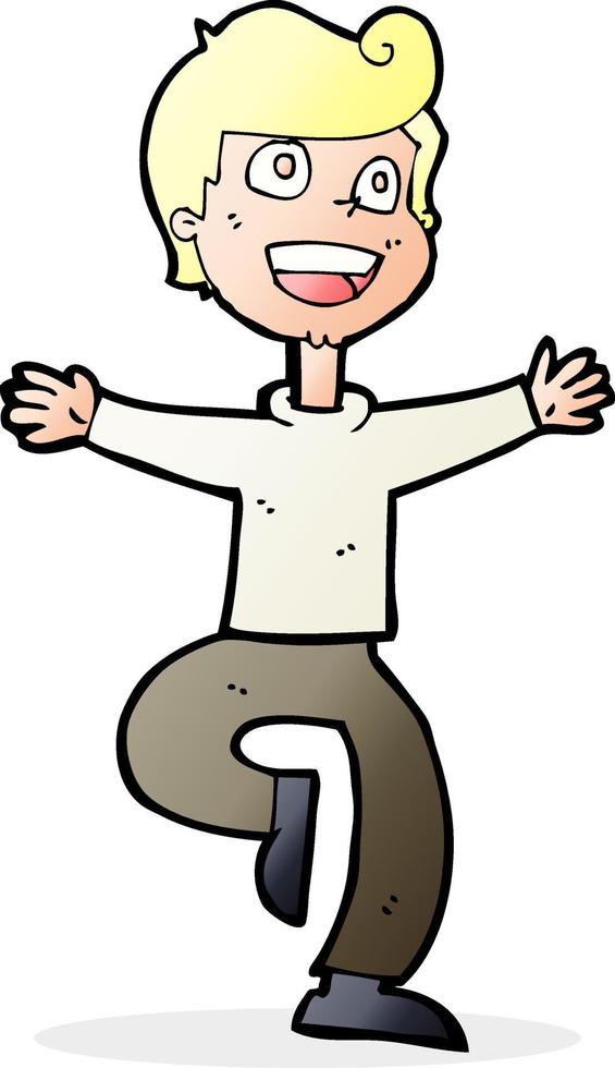 cartoon excited boy vector