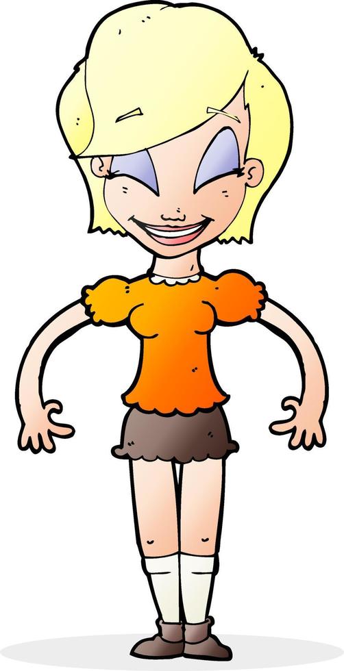 cartoon pretty woman vector