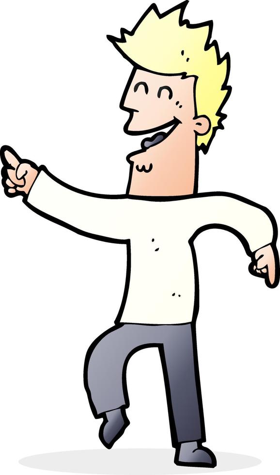 cartoon man pointing and laughing vector