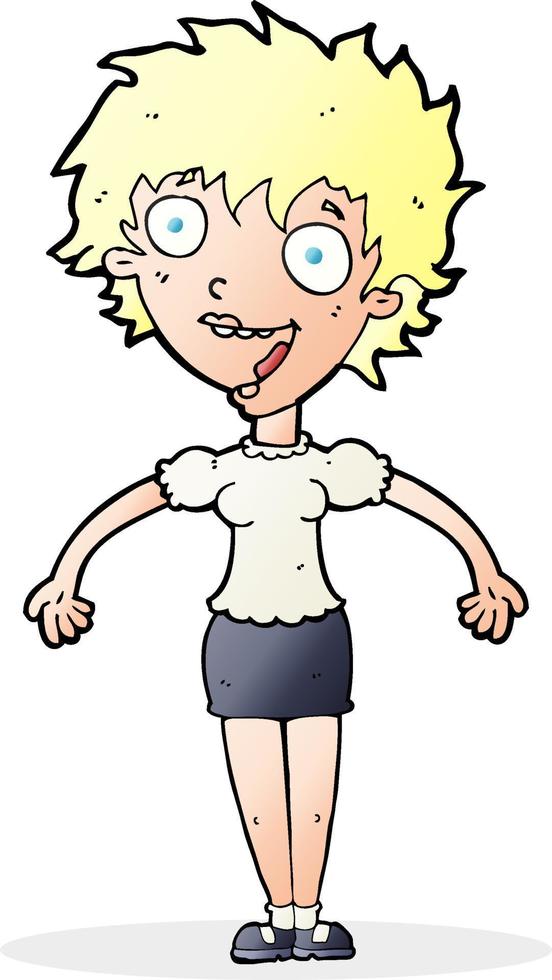 cartoon excited woman vector