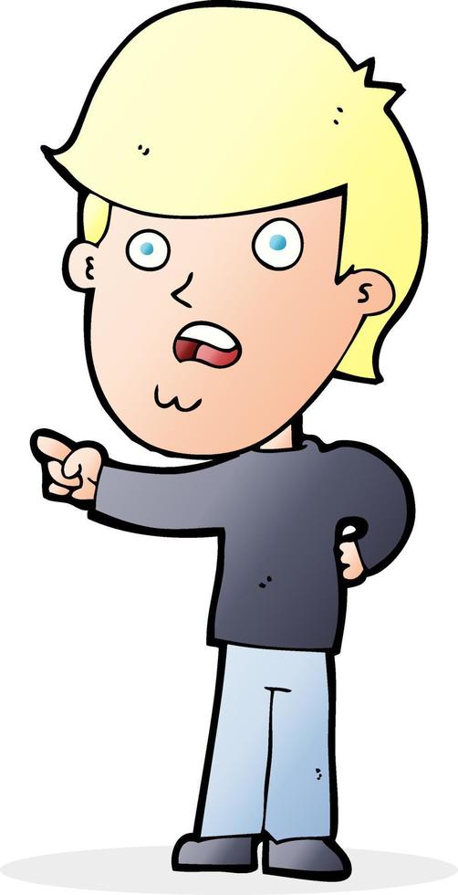 cartoon shocked man pointing vector