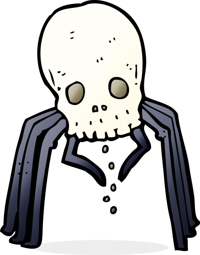 cartoon spooky skull spider vector